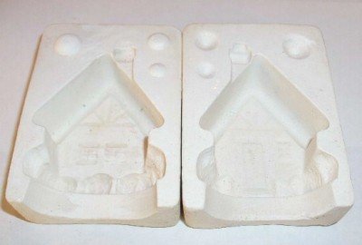 1970s CERAMIC MOLD CHRISTMAS HOUSE ORNAMENT / BELL