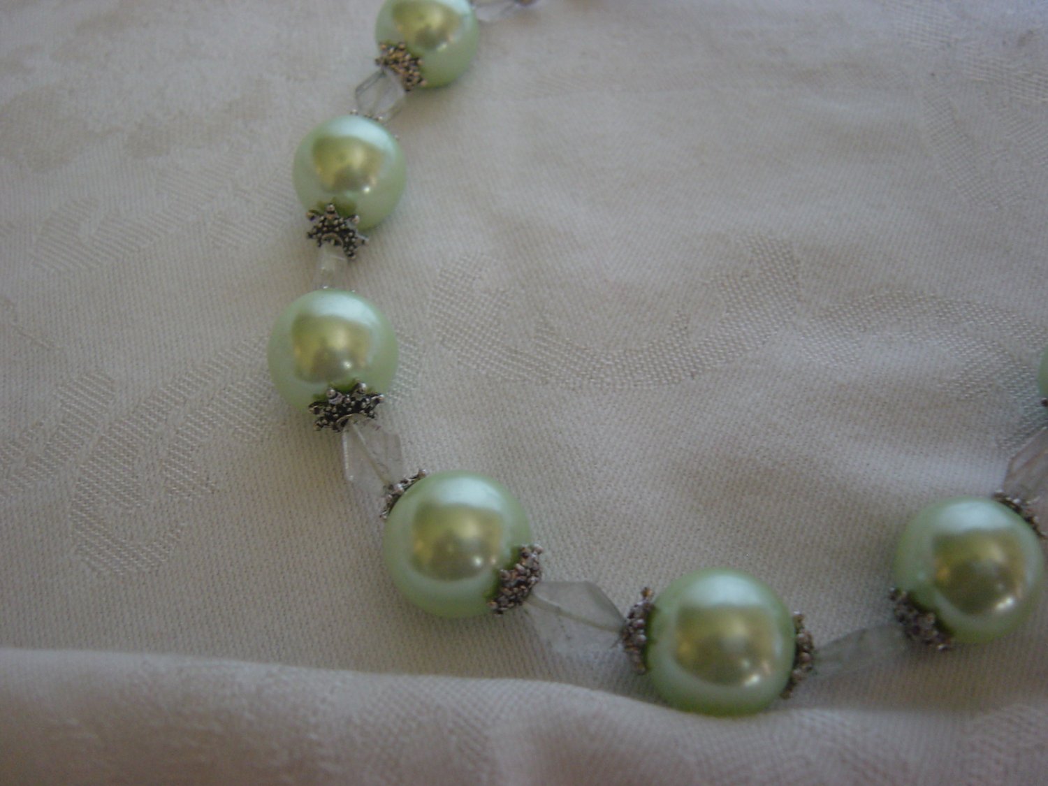 Green Pearls and Ribbons