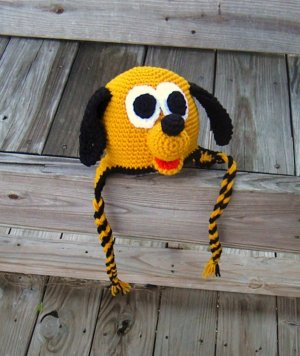 Puppy Earflap Beanie Hat - Any Color Combo - Any Size