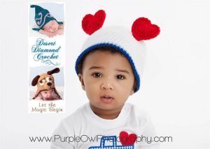 Crochet Pattern 010 - Heart Ears Beanie - All Sizes
