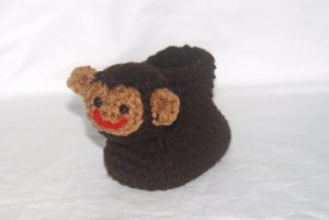 Crochet Pattern 019 - Monkey Baby Booties - 3 Sizes