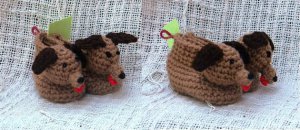 Crochet Pattern 023 - Hound Dog Booties - 3 Sizes