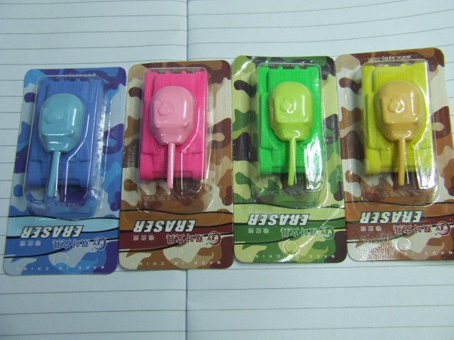 Eraser Rubber Gomme Tank army lot 4 color