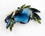 Unsigned huge blue glass brooch