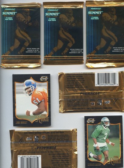 Pinnacle summit football cards 7 cards per pack