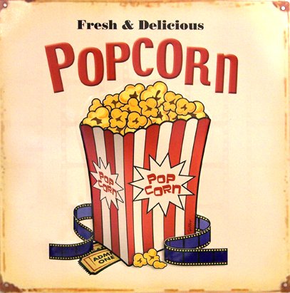 TIN SIGN - Popcorn