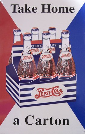 TIN SIGN - Pepsi Take Home a Carton