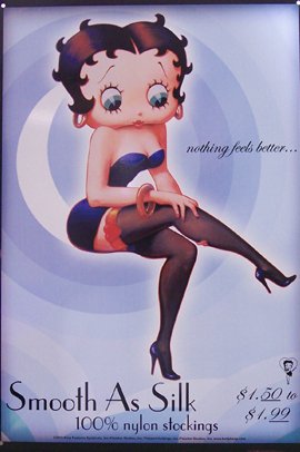 TIN SIGN - Betty Boop Smooth As Silk - Nylon Stockings
