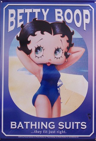TIN SIGN - Betty Boop Swim Suits Bathing Suits