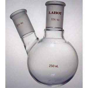 Round bottom flask,two necks,angled,24/40 joints,250ml