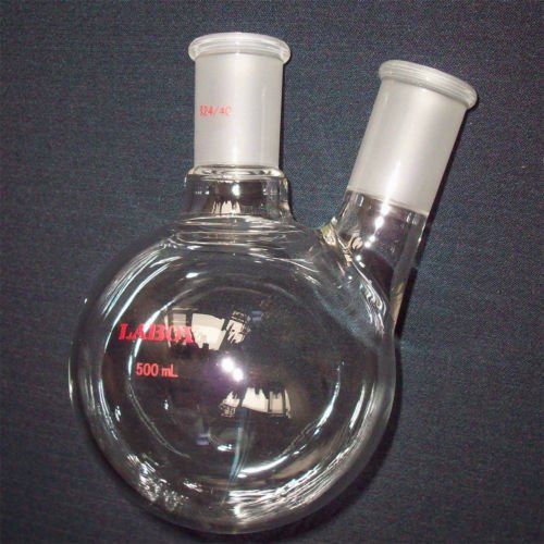2neck round bottom glass flask 500ml,24/40lab glassware