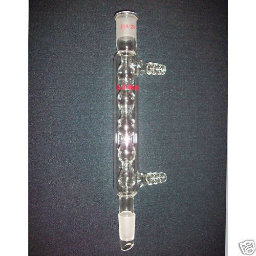 Allihn condenser,14/20 ,120mm,8 mm hose connection