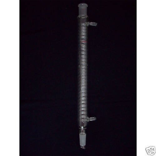 Coiled condenser,24/40 ,400mm,10 mm hose connection