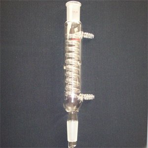 Coiled condenser,24/40 ,200mm,8 mm hose connection