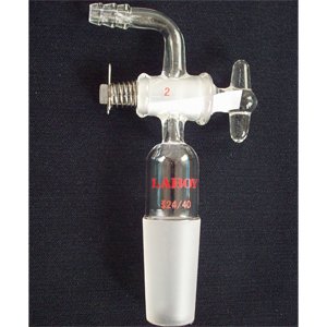 Adapter,90°bend,with hose connection,glassstopcock24/40