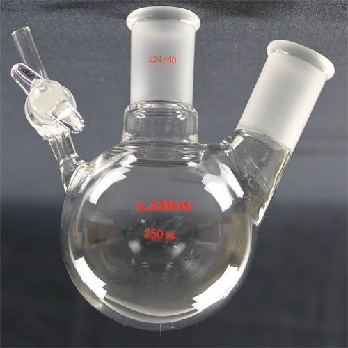 Reaction flask,2-neck,with glass stopcock,250ml,24/40