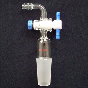Adapter,90°bend,with hose connection and stopcock,24/40