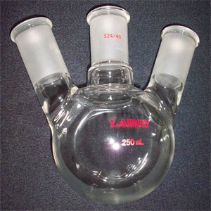 3-neck round bottom flask,angled,250ml,24/40 joints