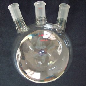 Round bottom flask,3-neck,2000ml,24/40,heavy,angled