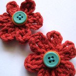 MILLEFIORE CROCHET FLOWER HAIR CLIPS - SET OF TWO IN LITTLE TERRA COTTA