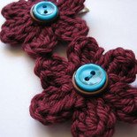 MILLEFIORE CROCHET FLOWER HAIR CLIPS - SET OF 2 IN LITTLE MULBERRY