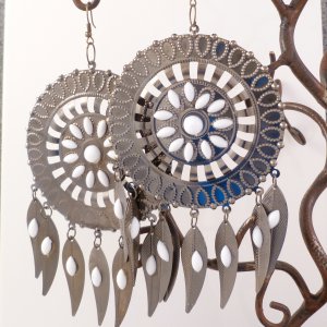 Tuscon Dream Catcher White Earrings