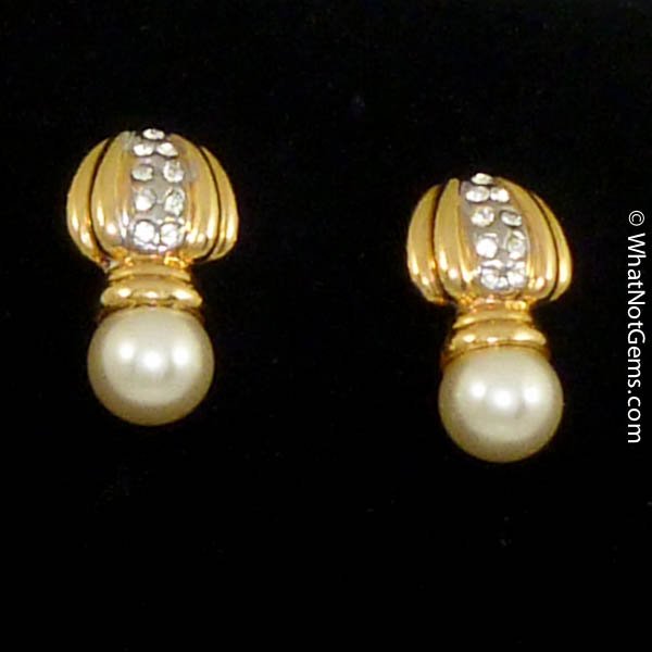Majorica's Mikimi Pearl & Austrian Crystal Drop Earrings -Pierced