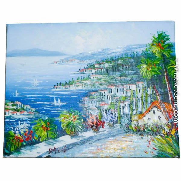 Scenic View of Mediterranean Seaside Town