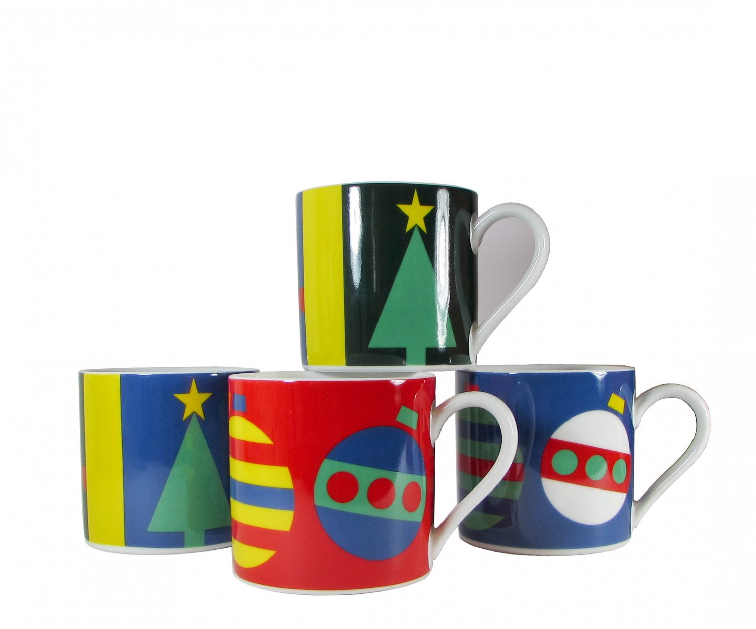Set Of 4 Porcelain Mugs Holiday Gene Meyer by Museum Of Modern Art, MOMA