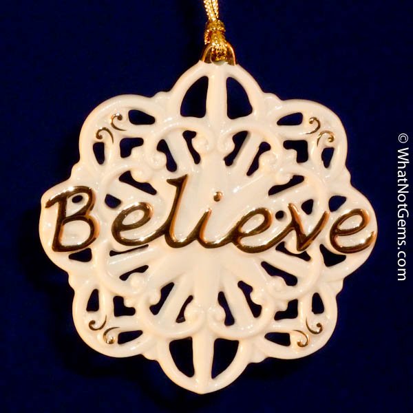 Lenox 'Believe' Pierced Christmas Ornament