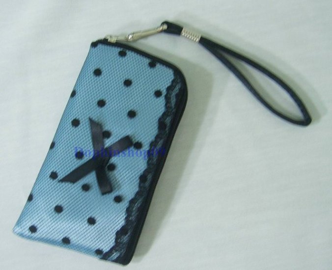 Blue Lace Cell Mobile Phone Bag Case w/ Strap