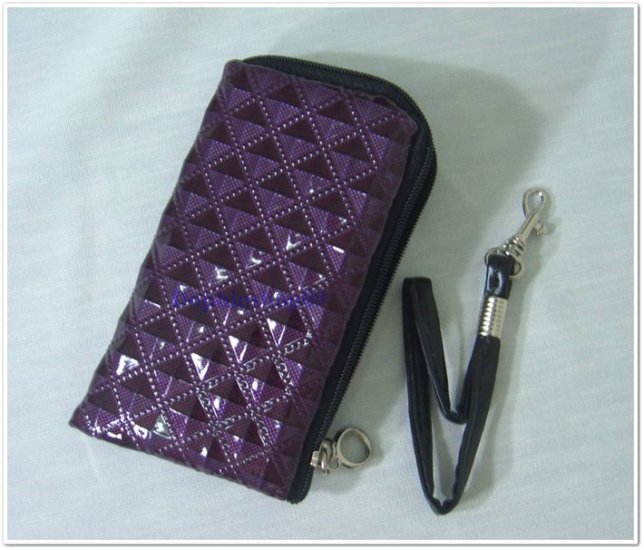 Shining Purple Cell Phone Bag Purse Case w/ Strap