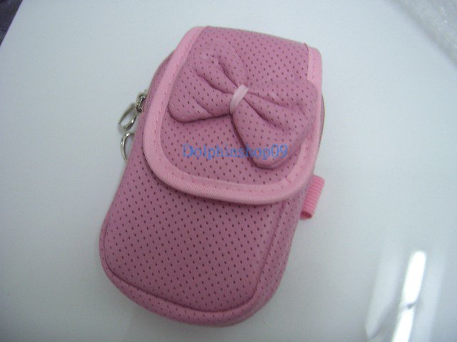 Pink Ribbon Cell Mobile Phone Bag Case w/ Strap