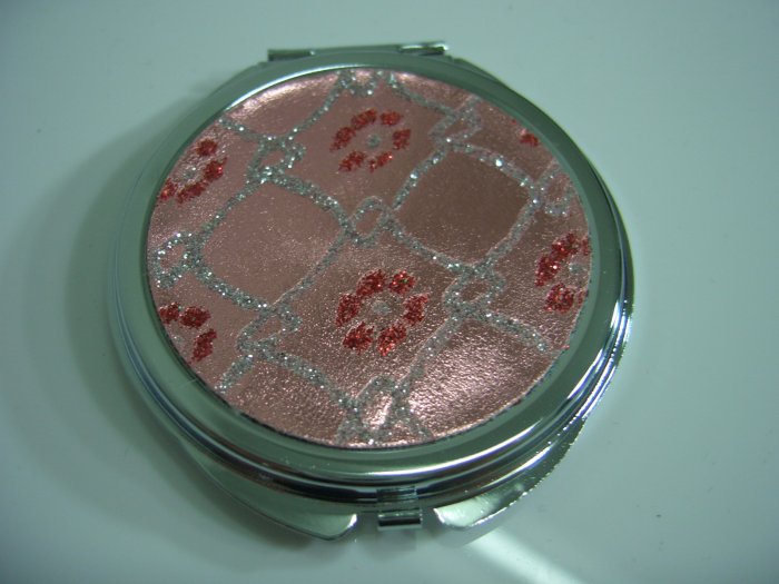 Shining Pink Flower Make Up Cosmetic Mirror Case