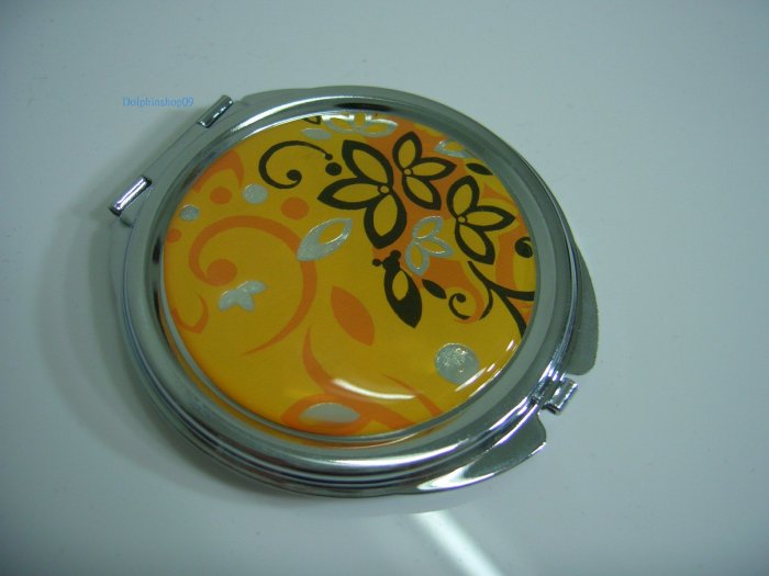 Rould Yellow Flower Make Up Cosmetic Mirror Case