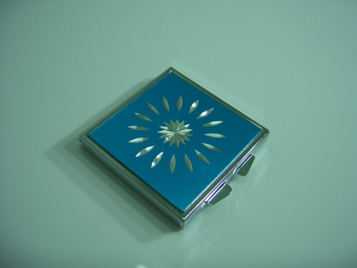 Square Blue Star Make Up Mirro Case