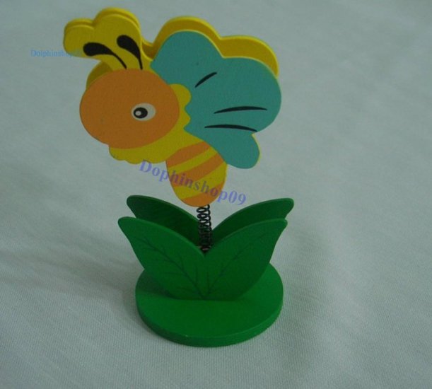 Wooden Cartoon Bee Name Card Memo Clip