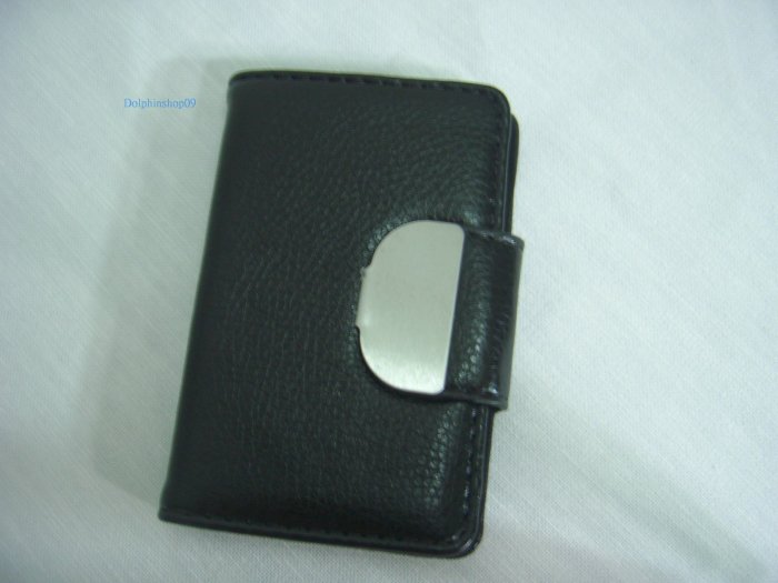Black Leather Business Name Card Holder