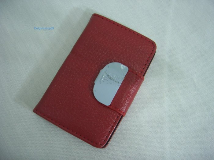 Red Leather Business Name Card Holder