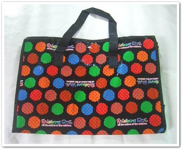 Black Colorful Dot Travel Luggage Eco Tote Shpping Bag