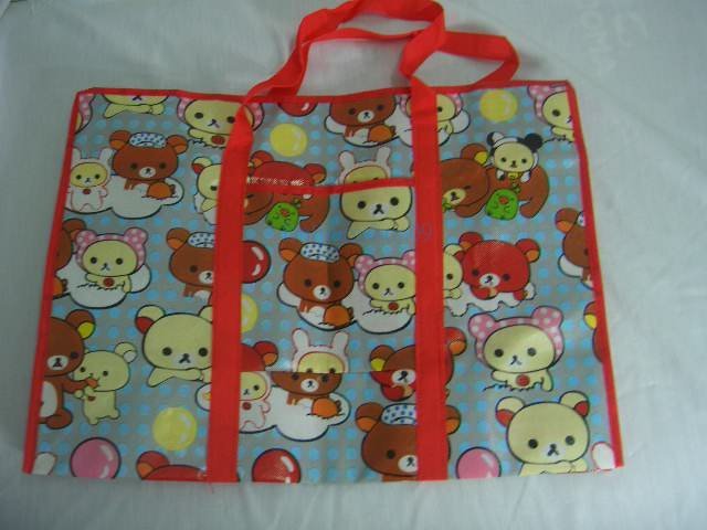 Red Baby Bear Luggage Nylon Travel Eco Shopping Tote Bag