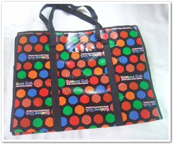 Black Colorful Dot Travel Luggage Shopping Eco Tote Bag