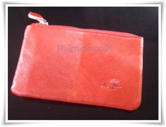 Red Leather Key Purse Holder Coin Bag 2 In 1