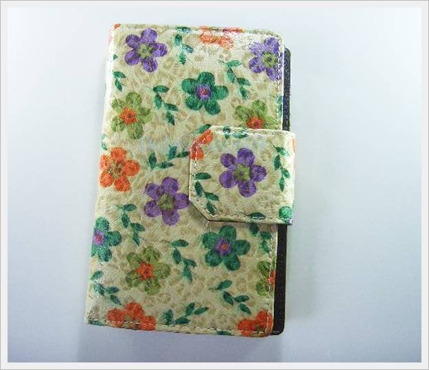 Light Green Patent Leather Flower Wallet Purse Store Credit Card Coin