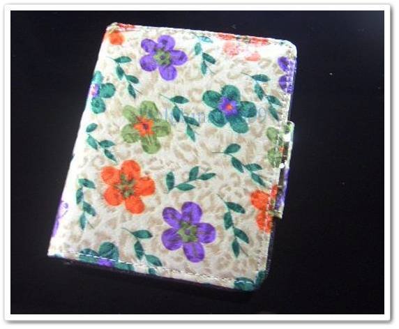 Light Green Patent Leather Flower Wallet Purse Store Credit Card Coin