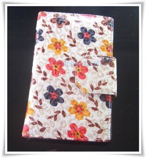Beige Flower Patent Leather Wallet store Credit Card