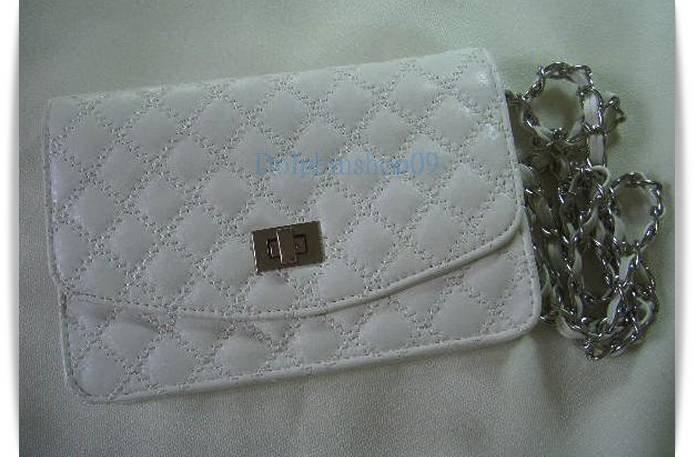 White Leather Messengaer Clutch Bag 2 in 1