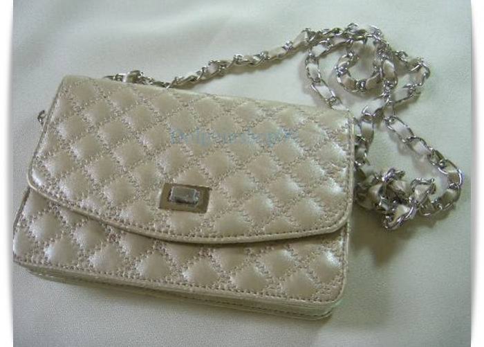 Light Gold Leather Messengaer Clutch Bag 2 in 1