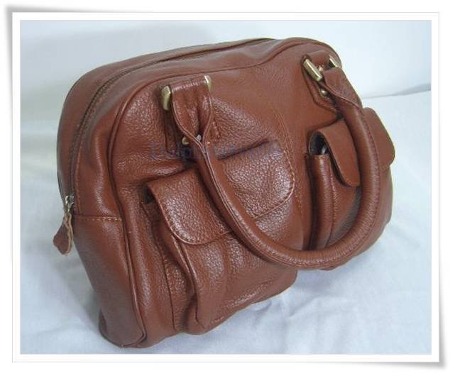 Brown Genuine Leather Shoulder HandBag
