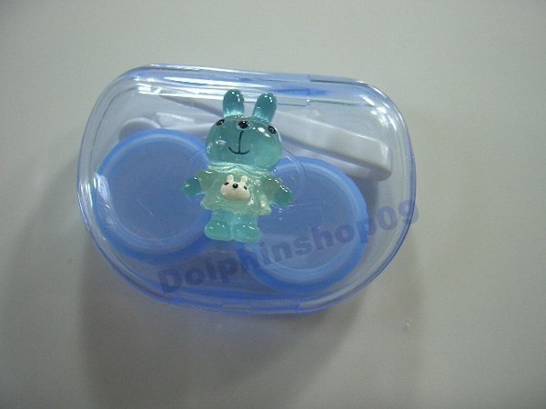 Blue Transparent Rabbit Contact Lens Case Box Set
